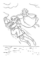 coloriage peter pan sauve la petite indienne